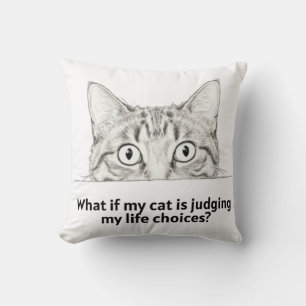Sarcastic Judging Cat Tee Gift for Cat Moms Cushion
