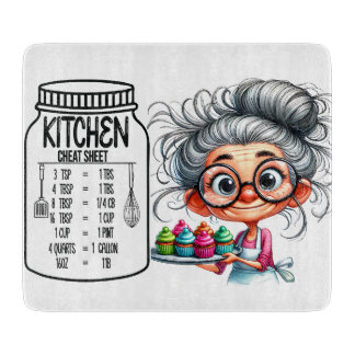 Sarcastic Kitchen Cheat Sheet  Chart   Cutting Board