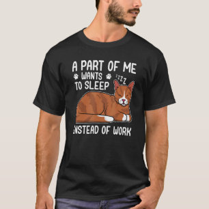 Sarcastic Lazy Cat No Work Office Cute Tiered Slee T-Shirt