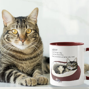 Sarcastic Lazy Tabby Cat Humour Sage Green Mug