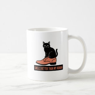 Sarcastic Linocut Cat in Shoe Meme Coffee Mug