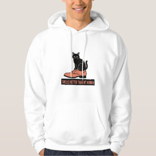 Sarcastic Linocut Cat in Shoe Meme Hoodie