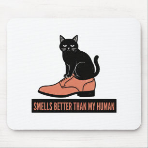 Sarcastic Linocut Cat in Shoe Meme Mouse Mat