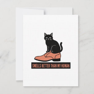Sarcastic Linocut Cat in Shoe Meme Thank You Card