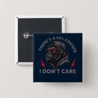 Sarcastic Monkey Graphic In Backward Hat & Shades 15 Cm Square Badge