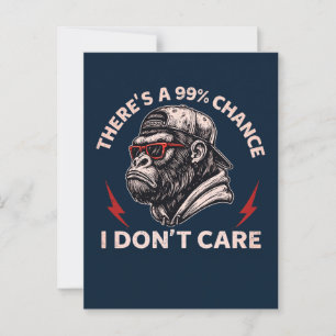 Sarcastic Monkey Graphic In Backward Hat & Shades Postcard