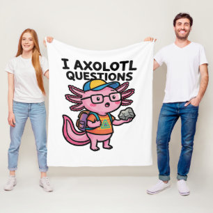 Sarcastic Nerd Axolotl I Axolotl Questions Meme Fleece Blanket