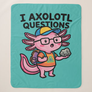 Sarcastic Nerd Axolotl I Axolotl Questions Meme Sherpa Blanket