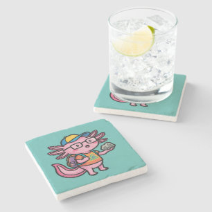 Sarcastic Nerd Axolotl I Axolotl Questions Meme Stone Coaster