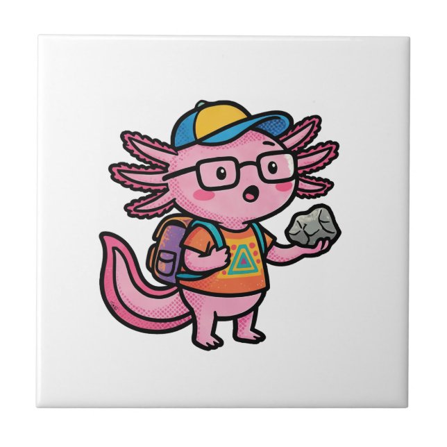 Sarcastic Nerd Axolotl I Axolotl Questions Meme Tile (Front)