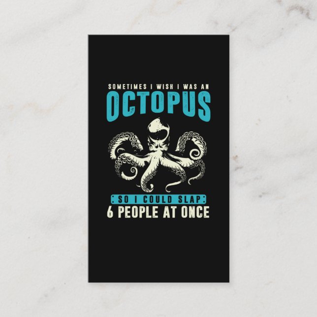 Sarcastic Octopus Humour Kraken Sea Animal Fun Business Card (Front)