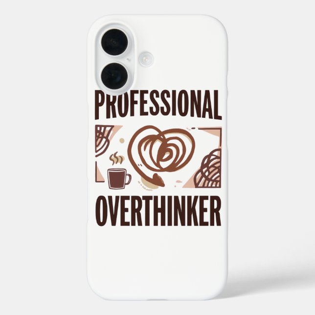 Sarcastic Overthinker with Coffee and Chaos Case-Mate iPhone Case (Back)