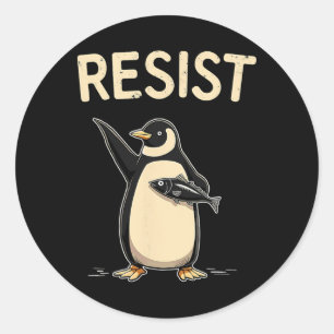 Sarcastic Penguins Resist Tariffs 1 Classic Round Sticker