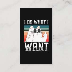 Sarcastic People Kitty Middle Finger Selfish Kitty Business Card