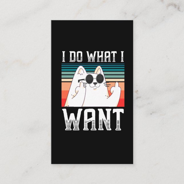 Sarcastic People Kitty Middle Finger Selfish Kitty Business Card (Front)