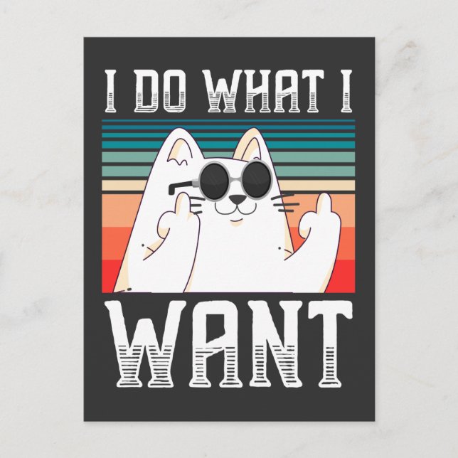 Sarcastic People Kitty Middle Finger Selfish Kitty Postcard (Front)