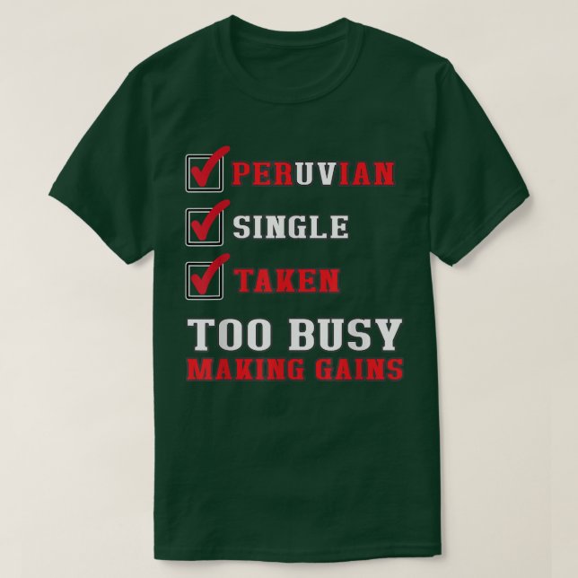 Sarcastic Peruvian Gym Funny Peru Flag  T-Shirt (Design Front)