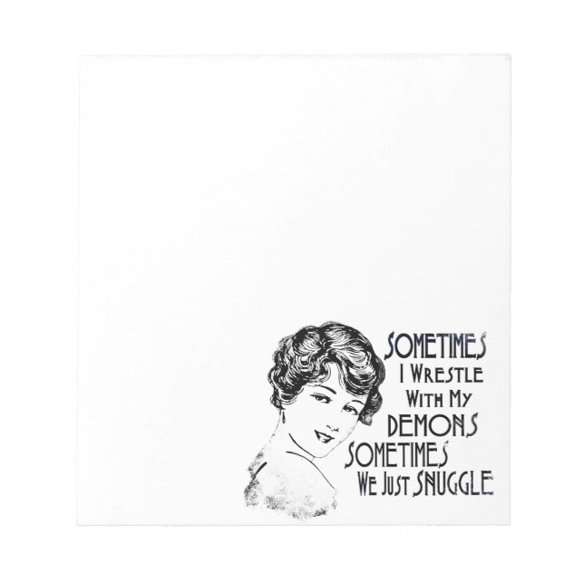 Sarcastic Phrase Womens Meme Sometimes I Wrestle  Notepad (Front)