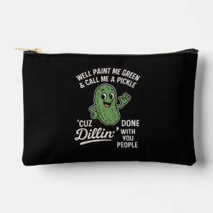 Sarcastic Pickle Quote Funny Introvert Humour Desi Accessory Pouch