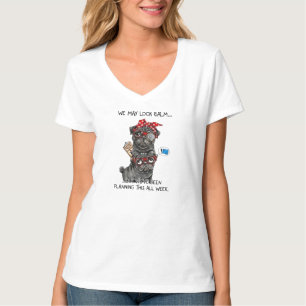 Sarcastic Pug Dog Wearing Headband Graphic Shirt