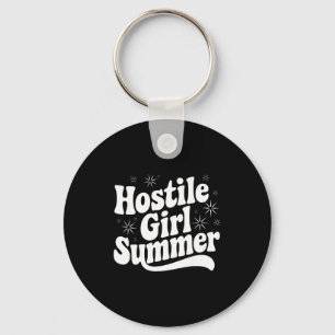 Sarcastic Quote Retro Saying Hostile Girl Summer B Key Ring