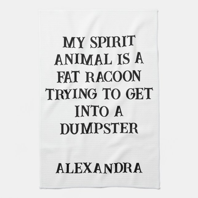 Sarcastic Racoon Funny Animal Lover Custom Humor Tea Towel (Vertical)
