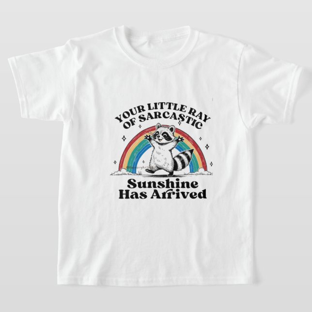Sarcastic Racoon Rainbow T-Shirt (Laydown)