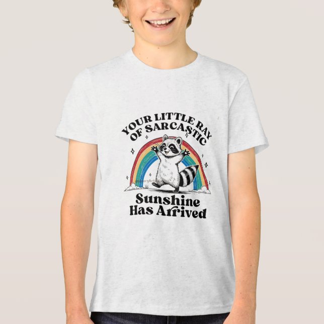 Sarcastic Racoon Rainbow Tri-Blend Shirt (Front)