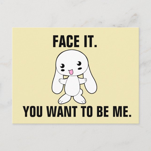 SARCASTIC RUDE FUNNY BUNNY POSTCARDS (Front)
