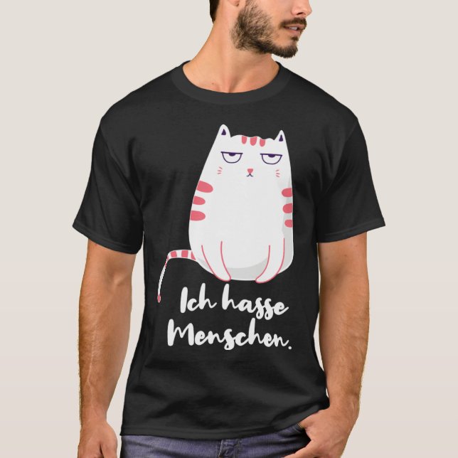 Sarcastic Saying Women s  Idea Ich hasse Menschen T-Shirt (Front)
