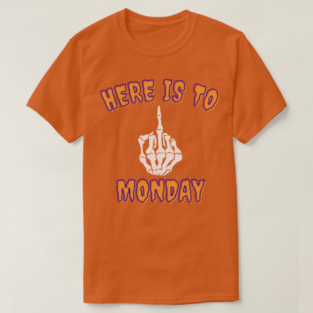 Sarcastic Skeleton Middle Finger Halloween Tee Her (Design Front)
