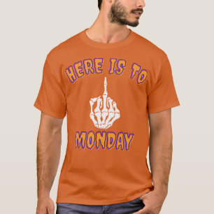 Sarcastic Skeleton Middle Finger Halloween Tee Her
