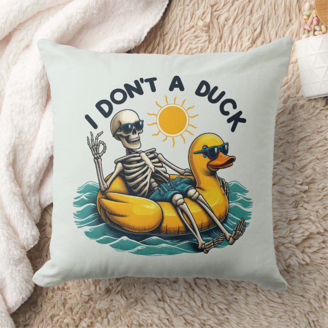 Sarcastic Skeleton on Duck Cushion (Blanket)