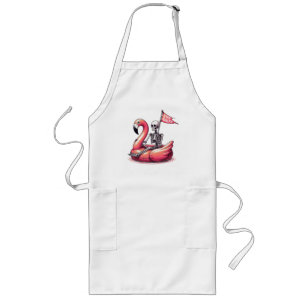 Sarcastic Skeleton on Flamingo - Stay Salty Long Apron