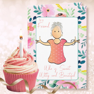 Sarcastic Snarky 80th Birthday Female Cartoon Card