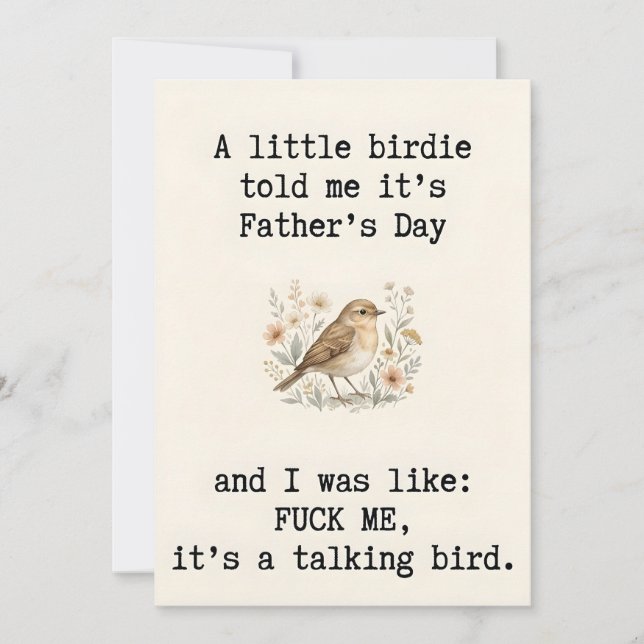 Sarcastic Talking Bird - Funny Father’s Day Card (Front)