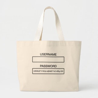 Sarcastic Tech Joke Impossibly Strong Password Large Tote Bag