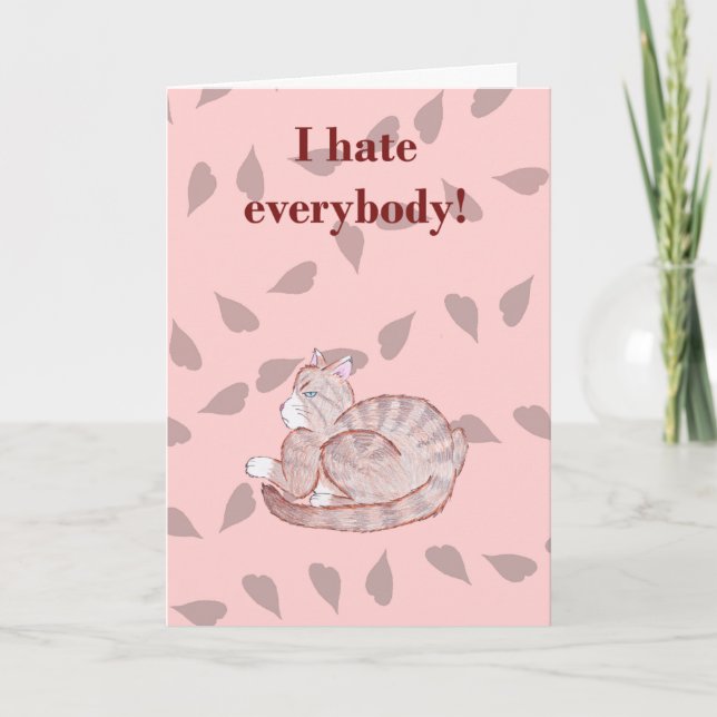 Sarcastic Valentine - Cat Holiday Card (Front)