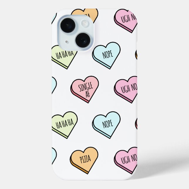 Sarcastic Valentine’s Candy Heart Pattern Case-Mate iPhone Case (Back)