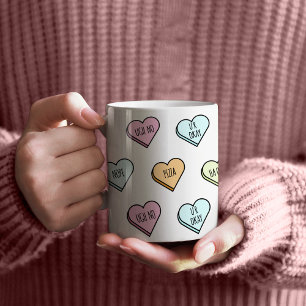 Sarcastic Valentine’s Candy Heart Pattern Coffee Mug