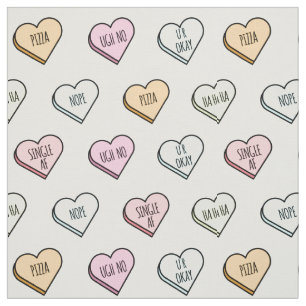 Sarcastic Valentine’s Candy Heart Pattern Fabric