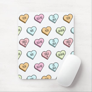 Sarcastic Valentine’s Candy Heart Pattern Mouse Mat