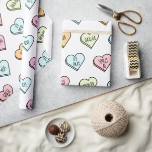 Sarcastic Valentine’s Candy Heart Pattern Wrapping Paper