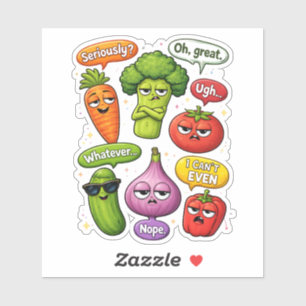 Sarcastic Vegetable Custom-Cut Vinyl Sticker