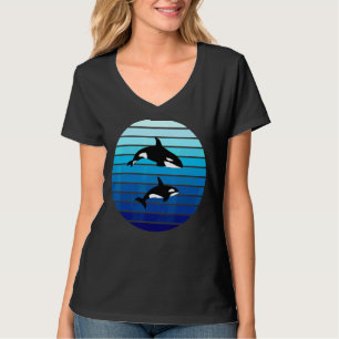 Sarcastic Whale For Family Vacation Blue Retro T-Shirt