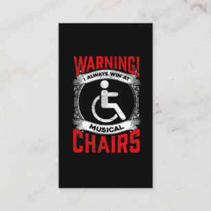 Sarcastic Wheelchair Funny Handicap Musical Joke Business Card