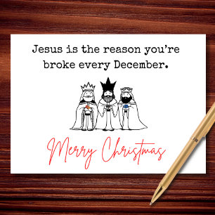 Sarcastic Wise Men Credit Card Christmas