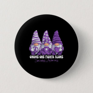 Sarcoidosis Awareness Month Purple Ribbon Gnomies  6 Cm Round Badge