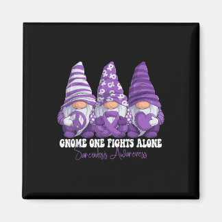 Sarcoidosis Awareness Month Purple Ribbon Gnomies Magnet