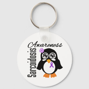 Sarcoidosis Awareness Penguin Key Ring